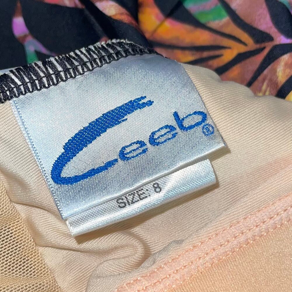 Ceeb One Piece Swimsuit Skirt Palm Leaf Tummy Control - Picture 8 of 10